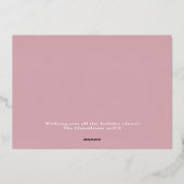 Prettig kerstfeest Goud folie Roze fotokaart Uitnodiging (Achterkant)