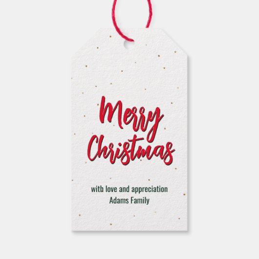 Prettig kerstfeest goud glitters cadeaulabel (Achterkant)