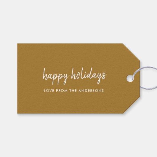 Prettig Kerstfeest Goud Kerstmis Cadeaulabel (Voorkant (Horizontaal))