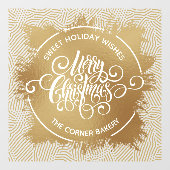 Prettig kerstfeest goud nepfolie raamsticker (Vel)