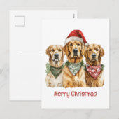 Prettig kerstfeest Goud Retriever honden Feestdagenkaart (Voorkant / Achterkant)