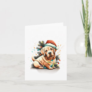 Prettig kerstfeest Goud Retriever Puppy Kaart