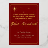 Prettig Kerstfeest Goud & Rood Lukas 2:14 Vers Folie Feestdagenkaart (Voorkant)