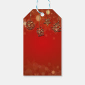 Prettig kerstfeest,Gouden confetti,Rode strik,Orna Cadeaulabel (Achterkant)
