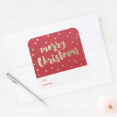 Prettig kerstfeest Gouden confetti Vierkante Sticker (Envelop)