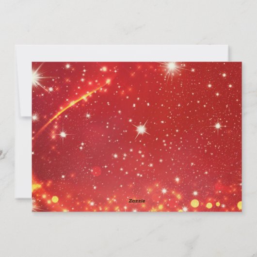 Prettig kerstfeest, gouden en witte lichten op roo feestdagenkaart (Achterkant)