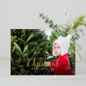 Prettig Kerstfeest | Gouden Glans Foto Overlay Folie Feestdagenkaart (Staand Voorkant)