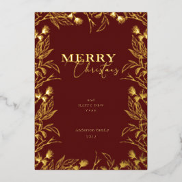 Prettig kerstfeest gouden kalligrafie foto folie uitnodiging