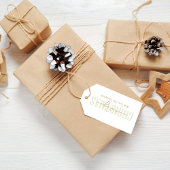 Prettig kerstfeest Gouden kalligrafie Script Eenvo Cadeaulabel