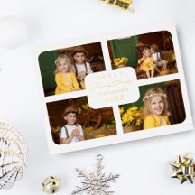 Prettig kerstfeest Gouden Minimalist 4 Foto's Coll