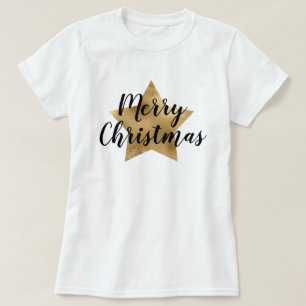 Prettig kerstfeest Gouden Ster T-shirt