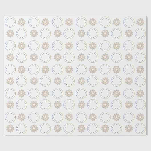 Prettig kerstfeest Gouden & Zilveren Ster & Rond L Cadeaupapier (Vlak)