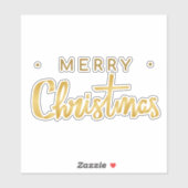 Prettig kerstfeest, goudkleur sticker (Vel)