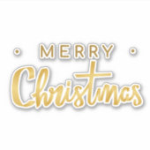 Prettig kerstfeest, goudkleur sticker (Voorkant)