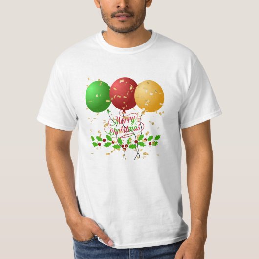 Prettig kerstfeest, goudkleurig confetti, t-shirt (Voorkant)