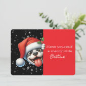 Prettig Kerstfeest Graaiende Hond (Staand voorkant)