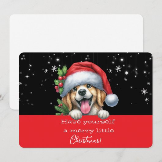 Prettig Kerstfeest Graaiende Hond (Voorkant / Achterkant)