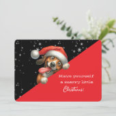 Prettig Kerstfeest Graaiende Hond (Staand voorkant)