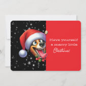 Prettig Kerstfeest Graaiende Hond (Voorkant)