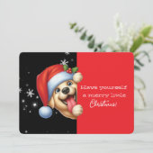 Prettig Kerstfeest Graaiende Hond (Staand voorkant)