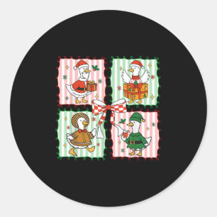 Prettig kerstfeest Grappig Merry Goosemas Kerst Si Ronde Sticker