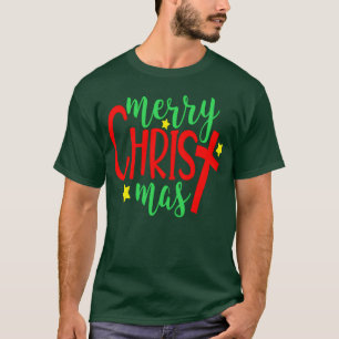 Prettig kerstfeest Grappig Religieus Christelijk K T-shirt