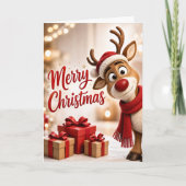 Prettig kerstfeest Grappig rendier kerstkaart Kaart (Voorkant)