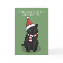 Prettig kerstfeest Grappige Chagrijnige Kat met Ke