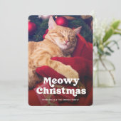Prettig kerstfeest | Grappige foto van je kat Feestdagenkaart (Staand voorkant)