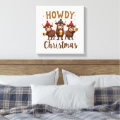 Prettig kerstfeest Grappige Highland Koe Kerst Koe Canvas Afdruk (Insitu (Slaapkamer))