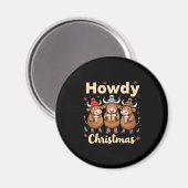 Prettig kerstfeest Grappige Highland Koe Kerst Koe Magneet (Voorkant / Achterkant)