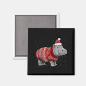 Prettig kerstfeest Grappige hippe kerstman hoed Ke Magneet (Voorkant / Achterkant)