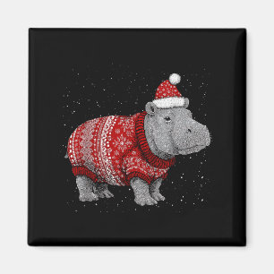Prettig kerstfeest Grappige hippe kerstman hoed Ke Magneet