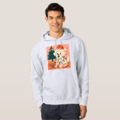 Prettig Kerstfeest! Grappige Kerstman Hond Hoodie (Voorkant volledig)