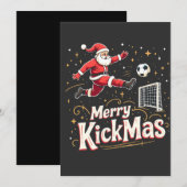 Prettig kerstfeest, grappige kerstman, voetbalfans kaart (Voorkant / Achterkant)
