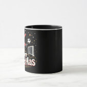 Prettig kerstfeest, grappige kerstman, voetbalfans mok (Midden)