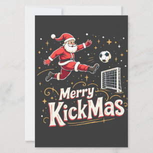 Prettig Kerstfeest Grappige Kerstman Voetballiefhe Kaart