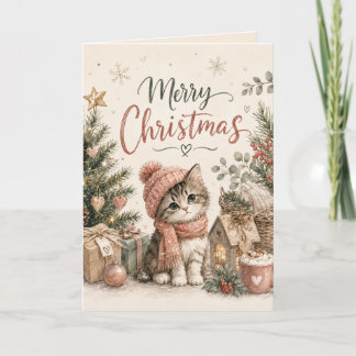 Prettig kerstfeest Grappige Kittens Wenskaart Kaart