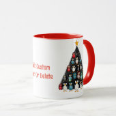 Prettig kerstfeest Grappige Pinguïn Boom Rood Mok (Voorkant rechts)