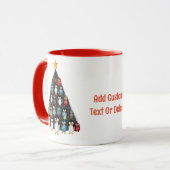 Prettig kerstfeest Grappige Pinguïn Boom Rood Mok (Voorkant links)