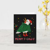 Prettig kerstfeest Grappige raaf Vogel F-caw-f Ker Kaart (Gele Bloem)
