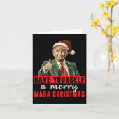 Prettig Kerstfeest Grappige Trump Christus Kaart (Gele Bloem)