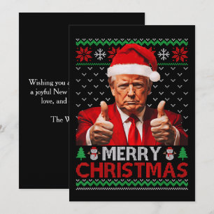 Prettig kerstfeest Grappige Trump Santa-hoed Lelij Feestdagenkaart