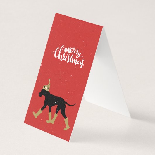 Prettig kerstfeest Great Dane kaart (Voorkant)