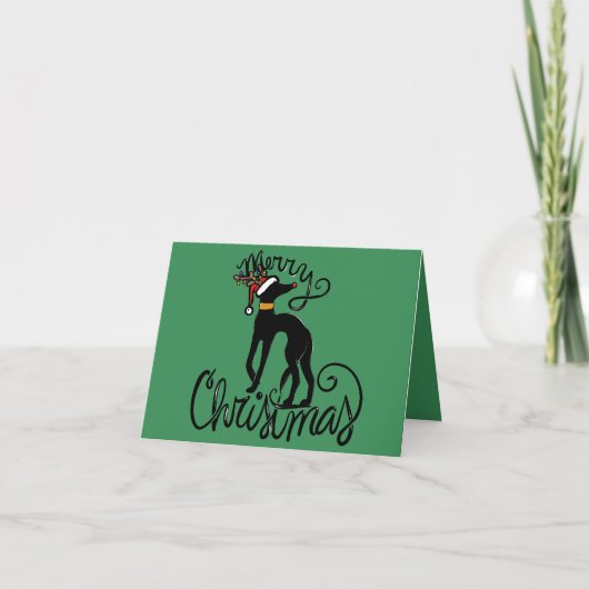 Prettig kerstfeest Greyhound Kaart (Voorkant)