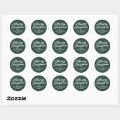 Prettig kerstfeest groen casual script vakantie ca ronde sticker (Vel)