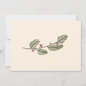 Prettig kerstfeest|Groen en rode bessen 3 foto  Kaart (Achterkant)