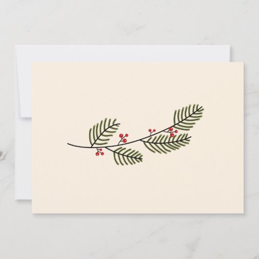 Prettig kerstfeest|Groen en rode bessen 3 foto's Kaart (Achterkant)