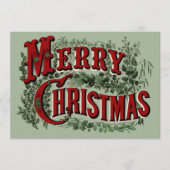 Prettig Kerstfeest - Groen en Rood Feestdagenkaart (Voorkant)