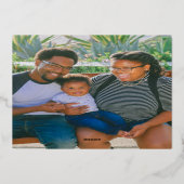 Prettig kerstfeest Groen Gepersonaliseerd Foto Gou Folie Feestdagenkaart (Achterkant)